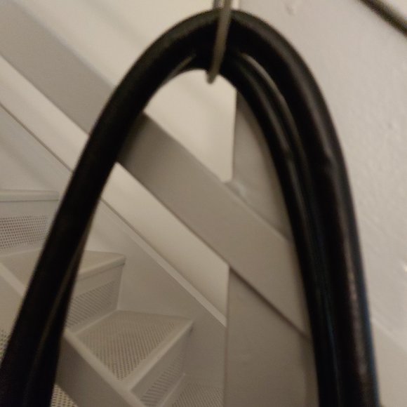 Tory Burch Jaden Horsebit Large Black Leather Zippered Tote Logo - Picture 10 of 11